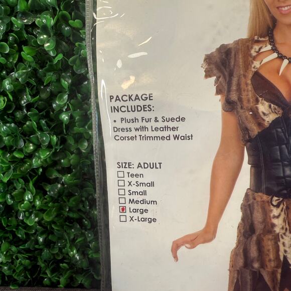 Cave Woman Girl Jungle Animal Fancy Dress Halloween Sexy Adult Costume  Large - Picture 6 of 13